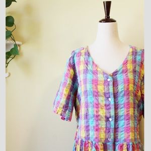 Rainbow Plaid Dress